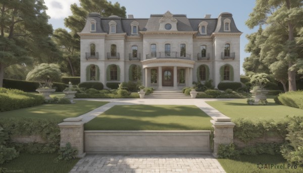 The majestic beauty of a garden set within a dynamic day