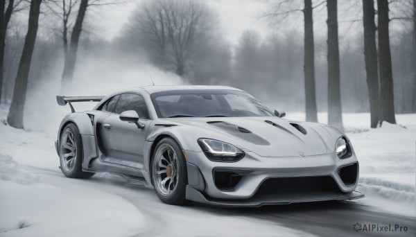 The majestic beauty of a motor vehicle set within a dynamic snowy outdoors