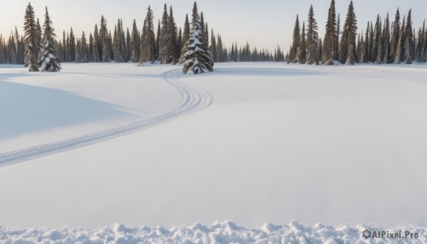 Snowy day brought to life with a serene landscape