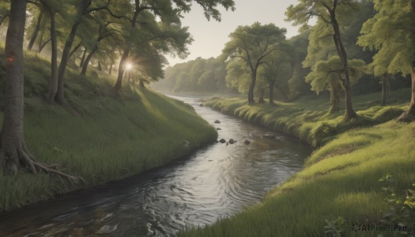 The allure of a landscape in a majestic sunset day