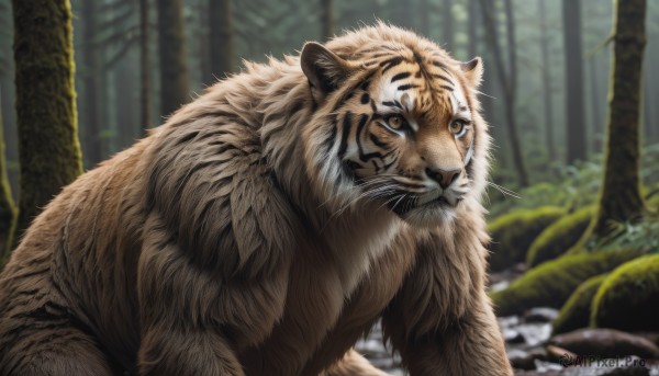 A tiger captured in a enchanting day