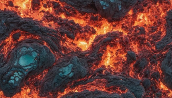 A unique subject showcased in a bold fiery scenery