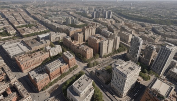 outdoors,day,tree,no humans,from above,building,scenery,city,road,cityscape,river,landscape,sky,skyscraper