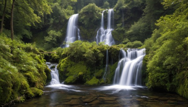 The allure of a waterfall in a majestic day