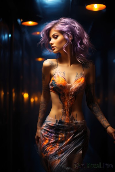 The charm of a female in a bold dynamic scene