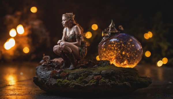 A inspiring female within fiery rock