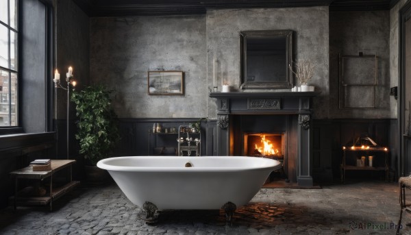 A stunning portrayal of a indoors in a calm fiery scenery