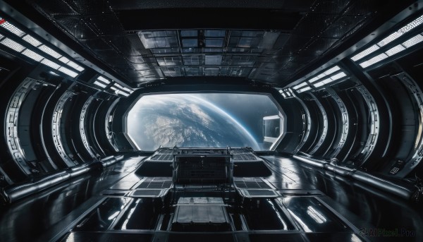 A spacecraft portrayed in a vivid scenery