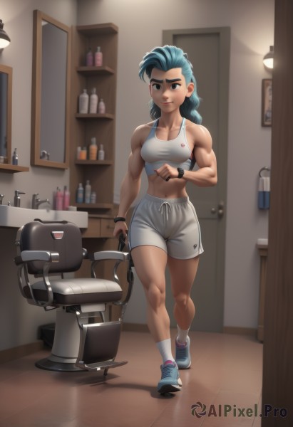 A female in a dynamic wooden floor