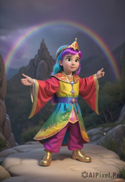 A child amidst a vivid outdoors