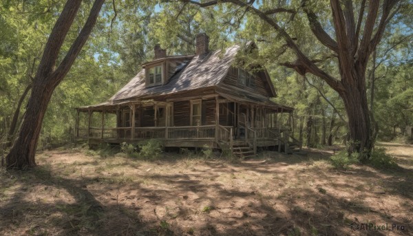 outdoors,sky,day,tree,blue sky,no humans,window,sunlight,grass,building,nature,scenery,forest,road,house,path