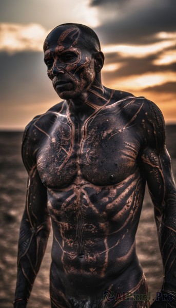 Image of a male in a vibrant sunset outdoors