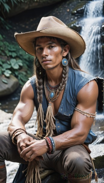 A male in a picturesque day