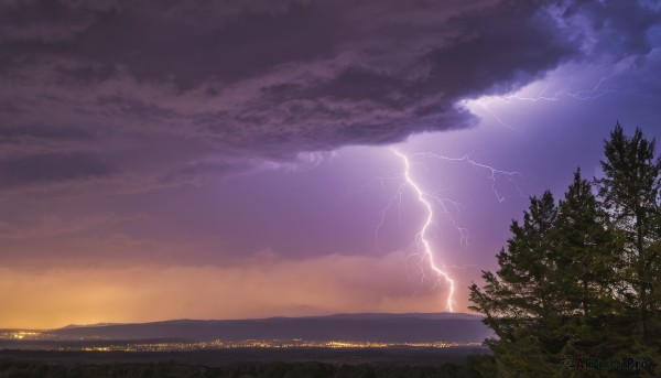 The serene presence of a lightning in a peaceful sunset outdoors