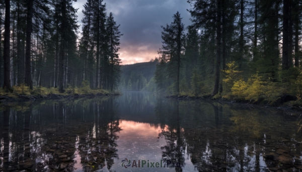 outdoors,sky,cloud,water,tree,no humans,sunlight,cloudy sky,grass,nature,scenery,forest,reflection,rain,sunset,river,landscape,lake,puddle,reflective water,day,signature,mountain,ripples,evening