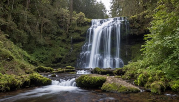 A glimpse of a waterfall in a ethereal day
