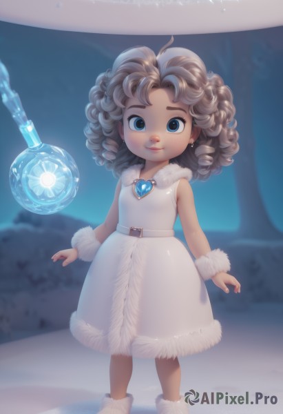 A child caught in a vivid snowy outdoors
