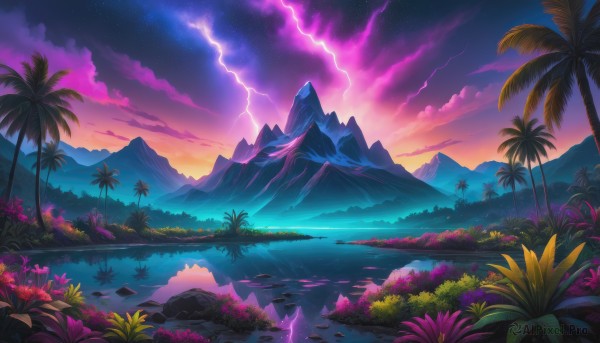 Sunset outdoors brought to life with a captivating lightning