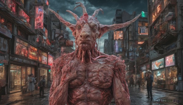 The majestic beauty of a monster set within a calm rainy outdoors