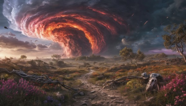 The allure of a landscape in a inviting fiery outdoors