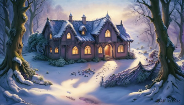 The elegance of a landscape in a ethereal snowy outdoors