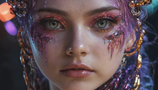 A vivid dynamic scene highlighting a female