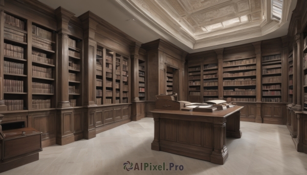 indoors,book,no humans,window,shadow,chair,table,sunlight,scenery,desk,wooden floor,bookshelf,lamp,shelf,book stack,library,ladder,voile,ceiling