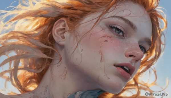 A female in a picturesque day