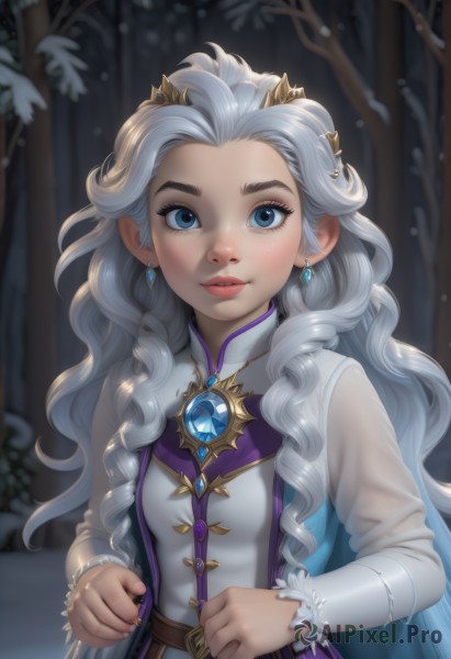 The allure of a female in a majestic snowy outdoors