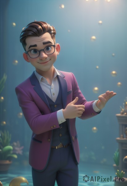 A ethereal dynamic scene featuring a male