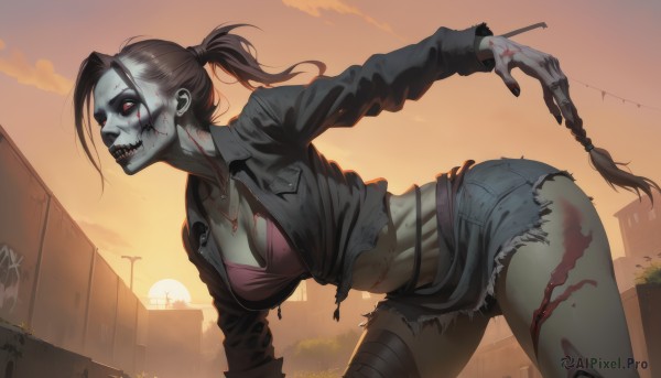 The charm of a female in a tranquil sunset outdoors