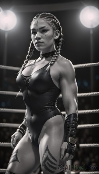 A female portrayed in a inviting dynamic scene