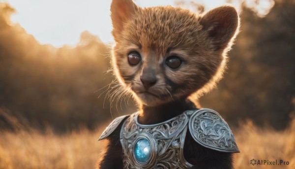 A cat portrayed in a vivid outdoors