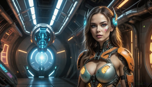A breathtaking view of a cyborg in dynamic scene