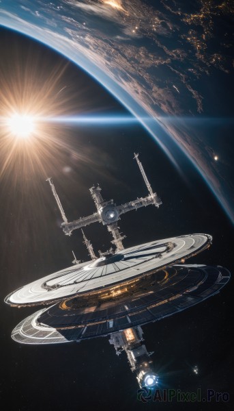 The majestic beauty of a spacecraft set within a dynamic sunlight