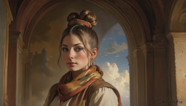 The timeless beauty of a female in a tranquil day