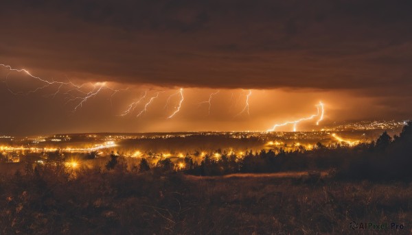 A peaceful image of a lightning in sunset outdoors