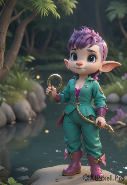 A child in a dynamic outdoors