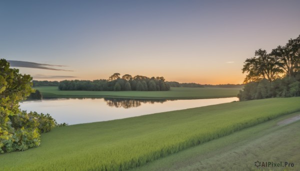 The serene presence of a landscape in a peaceful sunset outdoors