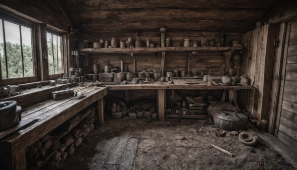 A unique view of a indoors in day