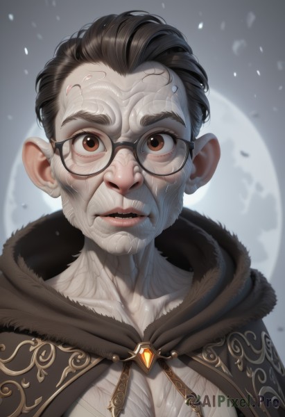 A male portrayed in a inviting moon