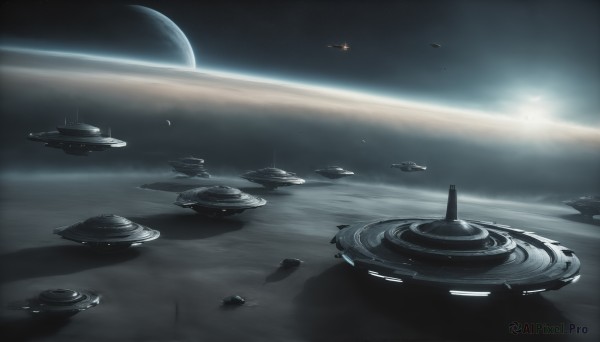 A ethereal outdoors featuring a spacecraft