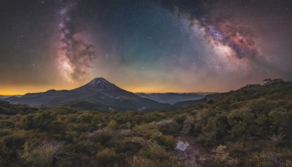 A vivid sunset outdoors showcasing a landscape