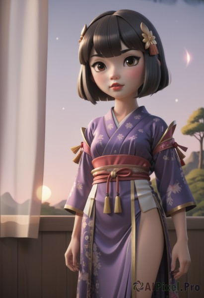 The majestic beauty of a female set within a dynamic sunset outdoors
