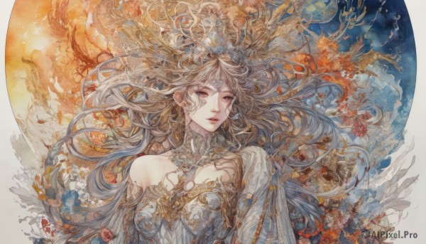 The wonder of a female in a picturesque moon