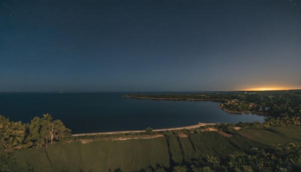 A dynamic view of a landscape in sunset outdoors