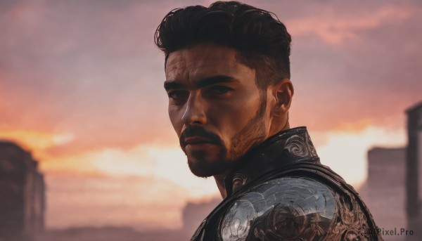 A breathtaking view of a male in sunset outdoors