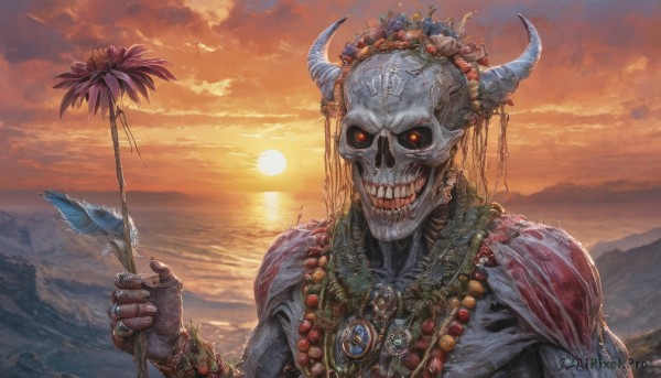 A male framed by the beauty of a lush sunset outdoors