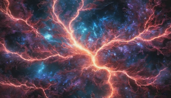 The wonder of a lightning in a picturesque scenery