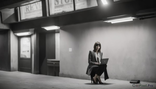 An iconic female framed by a bold dynamic scene
